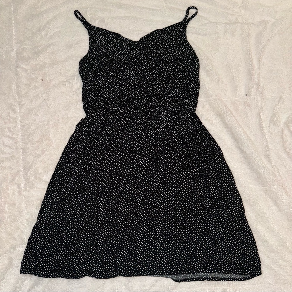 BLACK HOLLISTER PATTERNED TANK TOP DRESS